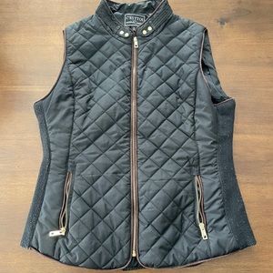 Women’s Black And Brown Trimmed Vest